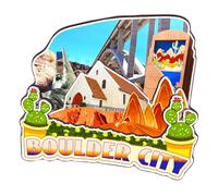 Orlaybar Boulder City Nevada United States America Decorative Magnet 3D Fridge City Travel Souvenir Tourist Gifts Handmade Craft Fridge Magnet Home Decor -3615