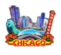 Orlaybar Chicago Illinois (IL) America Decorative Magnet 3D Refrigerator City Travel Souvenir Tourist Gifts Handmade Craft Fridge Magnet Home Decoration -380