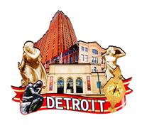 Orlaybar Detroit Michigan (MI) America Decorative Magnet 3D Refrigerator City Travel Souvenir Tourist Gifts Handmade Craft Fridge Magnet Home Decoration -155