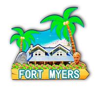 Orlaybar Fort Myers Florida (FL) America Decorative Magnet 3D Refrigerator City Travel Souvenir Tourist Gifts Handmade Craft Fridge Magnet Home Decoration -265