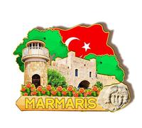 Orlaybar Marmaris Turkey Decorative Magnet 3D Refrigerator City Travel Souvenir Tourist Gifts Handmade Craft Fridge Magnet Home Decoration -799