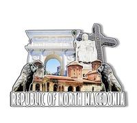 Orlaybar North North Macedonia Decorative Magnet 3D Refrigerator City Travel Souvenir Tourist Gifts Handmade Craft Fridge Magnet Home Decoration -995