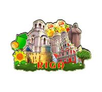 Orlaybar Riga Latvia Decorative Magnet 3D Refrigerator City Travel Souvenir Tourist Gifts Handmade Craft Fridge Magnet Home Decoration -999