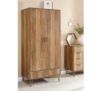 Orleans 2 Door 1 Drawer Wardrobe Metallic