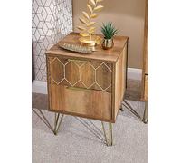Orleans 2 Drawer Bedside Table Metallic