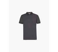 Orlebar Brown Mens Granite/arancio Apodis X Automobili Lamborghini Brand-print Regular-fit Cotton-blend Polo Shirt L