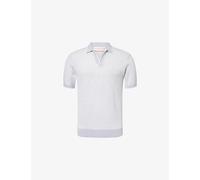Orlebar Brown Mens Orlebar Brown Horton Contrast-Trim Cotton-Blend Polo Top Cliff Grey/White Sand S