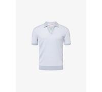 Orlebar Brown Mens Orlebar Brown Horton Contrast-Trim Cotton-Blend Polo Top Surfside Blue/White Sand XL