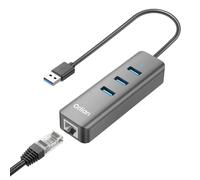 Orlian USB Hub USB 3.0 Hub with RJ45 1Gbps Ethernet Port Slim Multiple Ports 4-in-1 USB Splitter for MacBook Air 2017 iMac Acer HP Surface Dell Lenovo Chromebook Windows macOS Linux Laptops，Gray