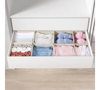 ORLISA 8 Pack Drawer Organizers Compatible with PAX Wardrobe 100x58 cm, Foldable and Stable, Storage Boxes for Clothes, Beige