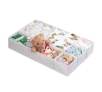 ORLISA Drawer Organiser for MALM Chest of Drawers, 7-Pack Clothes Drawer Dividers Set, Fabric Storage Boxes for Underwear, Socks & Baby Clothes, Foldable Wardrobe Organiser for Bedroom, White