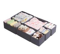 ORLISA Drawer Organiser for MALM Chest of Drawers, 7-Pack Clothes Drawer Dividers Set, Fabric Storage Boxes for Underwear, Socks & Baby Clothes, Foldable Wardrobe Organiser, 3 Sizes, Grey