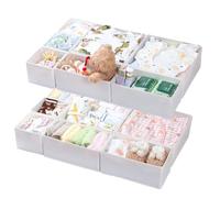 ORLISA Drawer Organiser for MALM Drawers, 14 Pack Clothes Drawer Organisers, Foldable Fabric Drawer Dividers for Underwear Socks Bras, 3 Sizes Storage Boxes, White