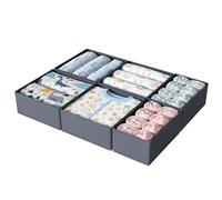 ORLISA Drawer Organiser System Compatible with PAX Wardrobe 75 x 58 cm Sturdy Base, Foldable, Storage Box, Cupboard Organiser for Baby Clothes - Pack of 6