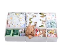 ORLISA Set of 7 Drawer Organisers, Compatible with Malm Chest of Drawers, Foldable Storage Boxes for Clothes, Suitable for Cupboard and Changing Table, White