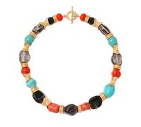 Orlithra Chunky Beaded Necklace for Women Boho Choker Jewelry Gifts, One size, wire-steel Ceramic, No Gemstone