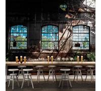 ORLUMY Custom 3D Photo Wallpaper Retro Industrial Wind Dilapidated Window Art Wall Painting Restaurant Papier Peint Mural 3D-200X140Cm