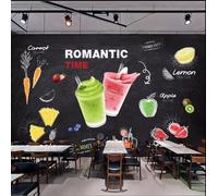 ORLUMY Custom Mural 3D Beverage Juice Art Wall Painting Snack Shop ice Cream Tea Shop Living Room Sofa Bedroom TV Background Wall Home decoration-400X280Cm