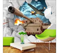 ORLUMY Custom Mural 3D Stereoscopic Car Wall Paper Cartoon Themed Wallpaper Aircraft Backdrop Photo Wall-200X140Cm