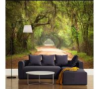 ORLUMY Custom Mural Wall Painting Forest Small Road Tree 3D Stereoscopic Landscape Photo Wall Paper for Living Room Sofa Bedroom Tv Background Wall Mural Wallpaper Home Decor-400X280Cm