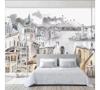 ORLUMY Custom Size Hand Painting Cartoon City Town Building Photo Mural Wallpaper 3D Bedroom Living Room Tv Wall Art Home Decor-350X245Cm