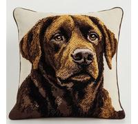 ORLUMY DIY Latch Hook Kit -Brown Labrador Latch Hook Pillow Case Kits, DIY Latch Hook Cushion Kits Cross Stitch Embroidery Kits Latch Cross Stitch Cover Kits Home Decor