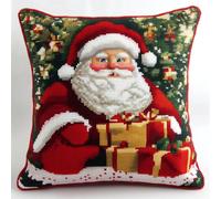 ORLUMY DIY Latch Hook Rug Kits Cartoon Santa Claus Latch Hook Kits Fantasy Characters DIY Latch Hook Kits Yarn Kits Pillow Rug Pattern Arts and Crafts Crochet Needlework 43x43cm