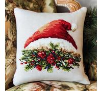 ORLUMY DIY Latch Hook Rug Kits Cartoon Santa Hat Latch Hook Kits Fantasy Hat Latch Hook Kits Pillow Cover Sofa Cushion Beginners DIY Crochet Yarn Kits Craft Home Decoration 43x43cm