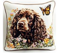 ORLUMY Fantasy Animals Latch Hook Kits Boykin Spaniel DIY Latch Hook Kits Yarn Kits Pillow Rug Pattern Arts and Crafts Crochet Needlework 43X43Cm