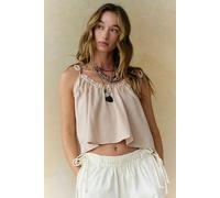 Orly Sandshell Linen Tank Top by free-est at Free People in Peachy Almond, Size: XS - female