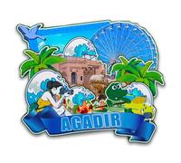 Orlybar Agadir Morocco Fridge Magnet Wooden 3D Landmarks Travel Collectible Souvenirs Decoration Handmade Refrigerator Magnet -5681