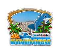 Orlybar Benidorm Spain Fridge Magnet Wooden 3D Landmarks Travel Collectible Souvenirs Decoration Handmade Refrigerator Magnet -6709