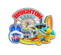Orlybar Brighton England UK Magnet Fridge Magnet Wooden 3D Landmarks Travel Collectible Souvenirs Decoration Handmade -4315