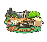 Orlybar Cesky Krumlov Czech Fridge Magnet Wooden Collection 3D Wood Handmade Travel City Souvenirs Refrigerator Magnet Home Decoration Gift -9