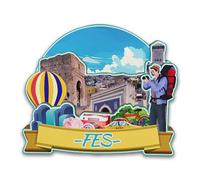 Orlybar FES Morocco Fridge Magnet Wooden 3D Landmarks Travel Collectible Souvenirs Decoration Handmade Refrigerator Magnet -5682
