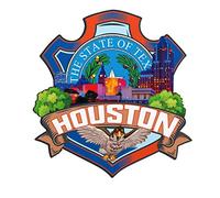 Orlybar Houston Texas USA Magnet Fridge Magnet Wooden 3D Landmarks Travel Collectible Souvenirs Decoration Handmade -1955