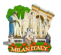 Orlybar Italy Milan Magnet Fridge Magnet Wooden 3D Landmarks Travel Collectible Souvenirs Decoration Handmade -109