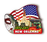 Orlybar Orlaybar New Orleans Louisiana (LA) America Decorative Magnet 3D Refrigerator City Travel Souvenir Tourist Gifts Handmade Craft Fridge Magnet Home Decoration -210
