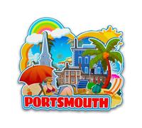 Orlybar Portsmouth New Hampshire (NH) USA Fridge Magnet Wooden 3D Landmarks Travel Collectible Souvenirs Decoration Handmade Refrigerator Magnet -7294