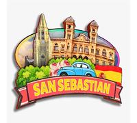 Orlybar San Sebastian Spain Fridge Magnet Wooden Collection 3D Wood Handmade Travel City Souvenirs Refrigerator Magnet Home Decoration Gift -664
