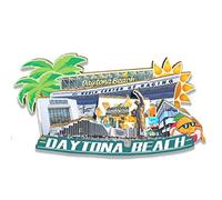 Orlybar USA Daytona Beach Magnet Fridge Magnet Wooden 3D Landmarks Travel Collectible Souvenirs Decoration Handmade