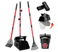 Ormalla Pooper Scooper Swivel Bin & Rake & Spade with 60 Waste Bags, Heavy Duty Dog Poop Scooper for Large Medium Small Dogs, Long Stainless Steel Handle Use on Yard, Grass, Dirt or Gravel