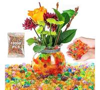 Ormromra 10000 PCS Multicolor Clear Beads, Gel Jelly Beads Vase Filler Beads, Biodegradable Balls for Vase Filler, Decor Home, Plants Craft, Floral Arrangement, Decoration (Colorful)