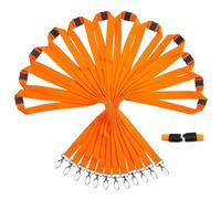 Ormromra 12 Pack Lanyard without ID Card Holders, Lanyard with Safety Breakaways, Safety Lanyards Straps for Card Holders, Durable Rainbow Neck Lanyards Straps(Orange)