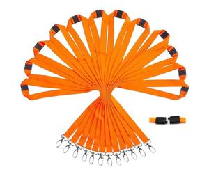 Ormromra 12 Pack Lanyard without ID Card Holders, Lanyard with Safety Breakaways, Safety Lanyards Straps for Card Holders, Durable Rainbow Neck Lanyards Straps(Orange)