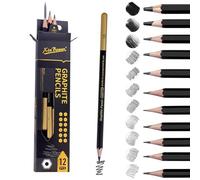 Ormromra 12PCS Drawing Pencils, Sketching Pencils with Graphite Lead, 8B, 7B, 6B, 5B, 4B, 3B, 2B, B, HB, F, H, 2H, Professional Art Pencils Set, for Drafting, Drawing, Sketching and Shading