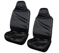 Ormromra 2 Pieces Car Seat Covers, Car Seat Cover Protector, Waterproof Polyester Car Front Seat Covers, Heavy Duty Black Car Seat Cover for Most Cars Breathable And Anti-Sweat(Black)