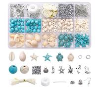 Ormromra 715PCS Shell Jewellery Making Kit, Turtle Beads Beading Bracelet Making, Hawaii Charms for Jewellery Making, Starfish Charms Jewellery for Friendship Gift, DIY Craft, Necklace