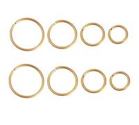 Ormromra 8PCS Gold Nose Ring, Nose Ring Hoops for Women, Titanium Nose Hoops Piercing Jewellery, Small Nose Septum Ring, Lip Ring, Cartilage Helix Tragus Earrings, 6mm, 8mm, 10mm, 12mm