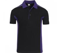 Orn Clothing 1188 Avocet Two Tone Poloshirt Black/Purple XL Colour: Bl XL